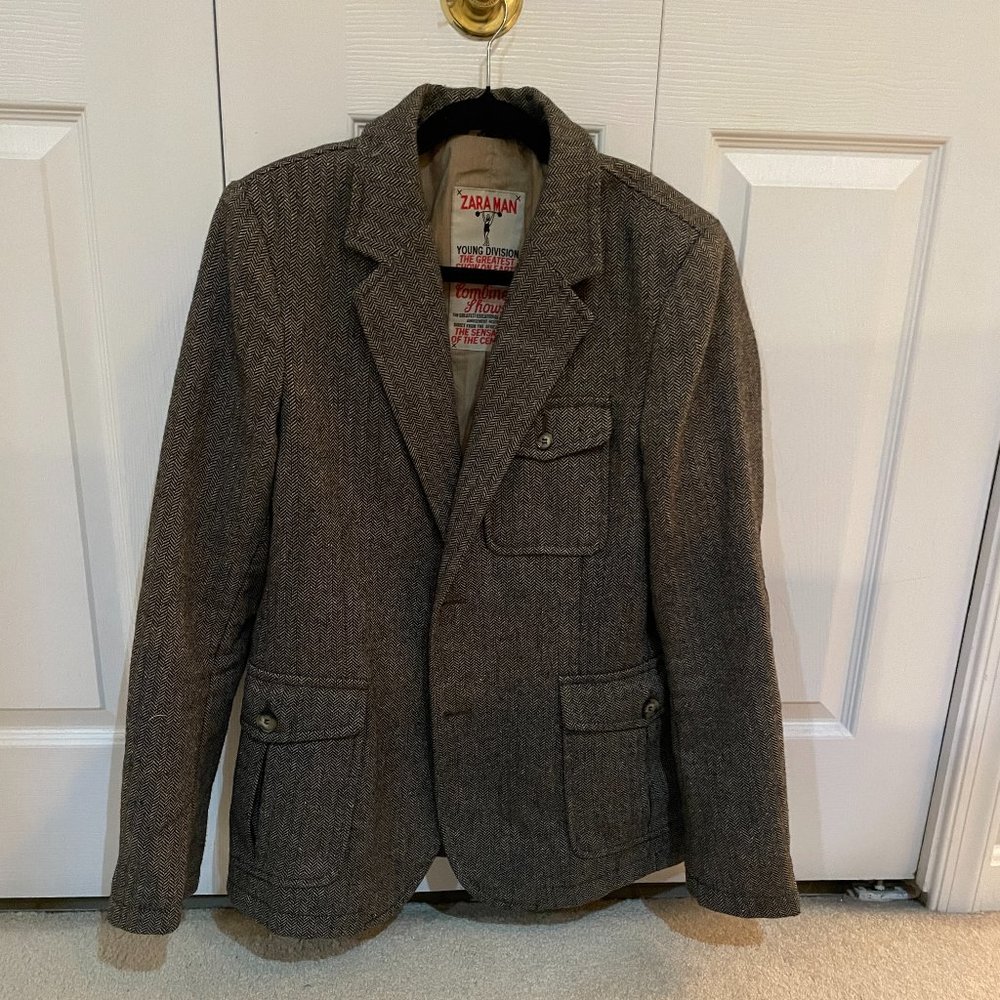 Tweed Zara Blazer with Elbow Patches